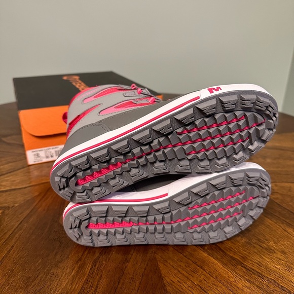 Merrell Girls Waterproof Snow Winter Boots Grey Pink - Picture 8 of 8